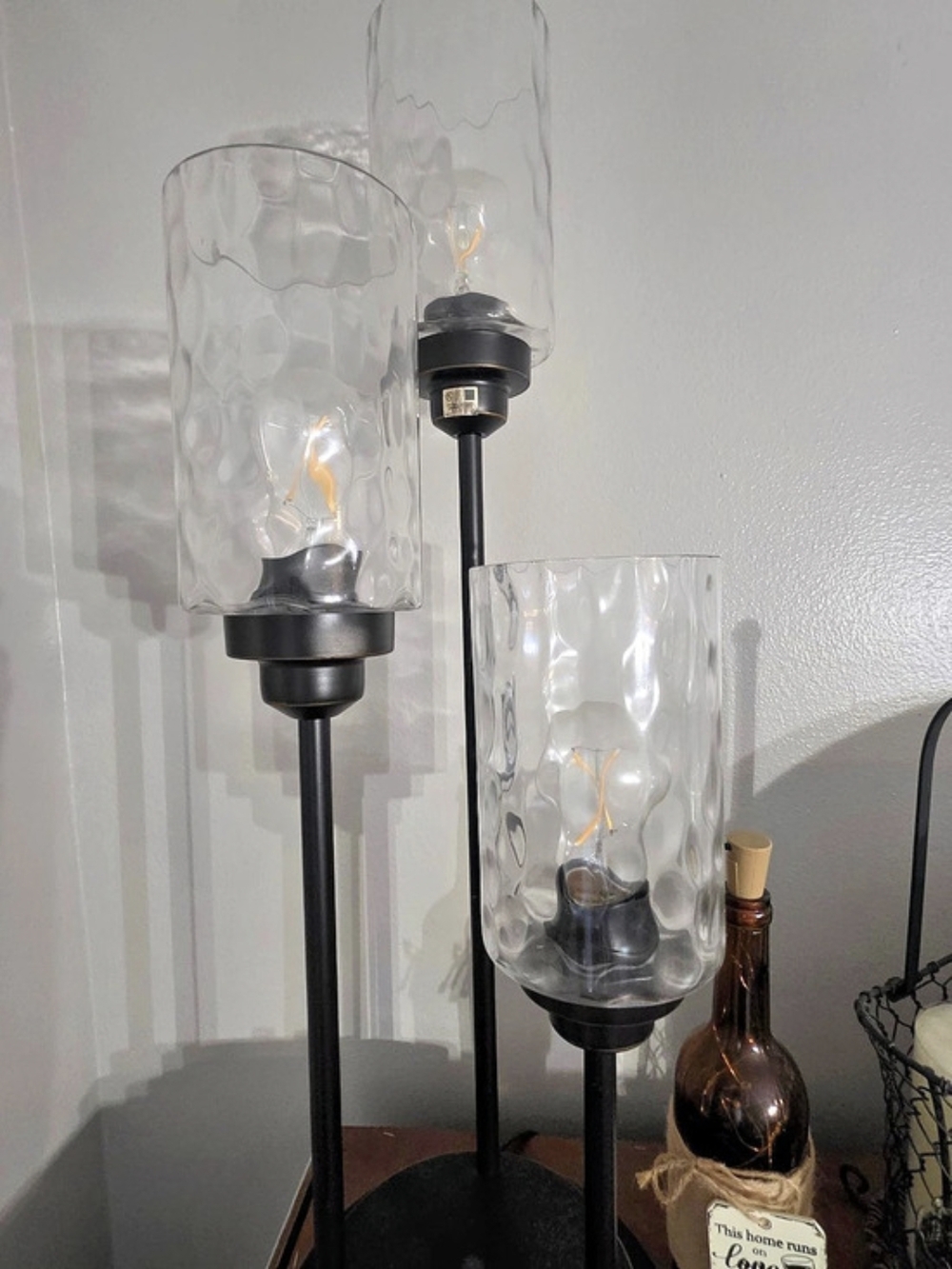 Three-Light Glass Table Lamp